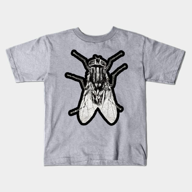 Fly - vintage print Kids T-Shirt by Bits